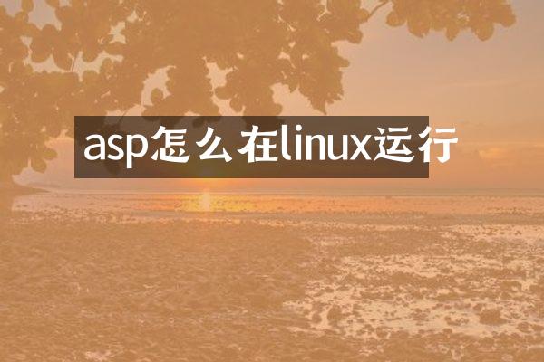 asp怎么在linux运行
