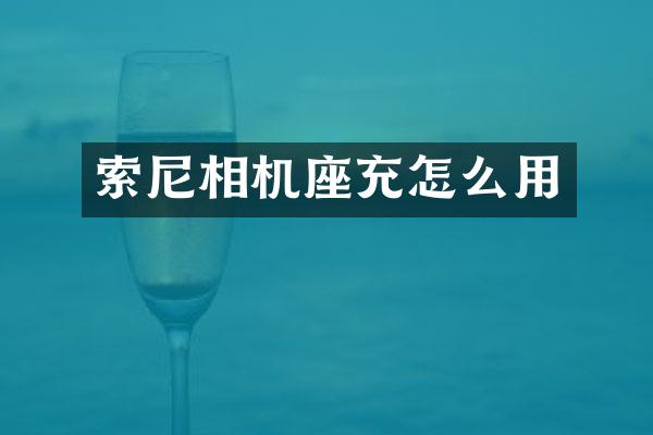 相机座充怎么用