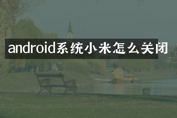 android系统小米怎么关闭