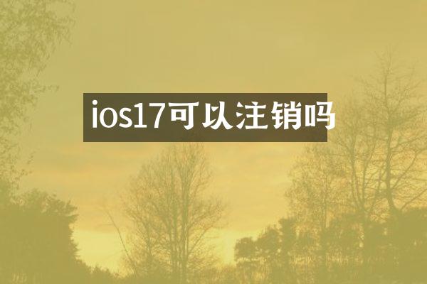 ios17可以注销吗