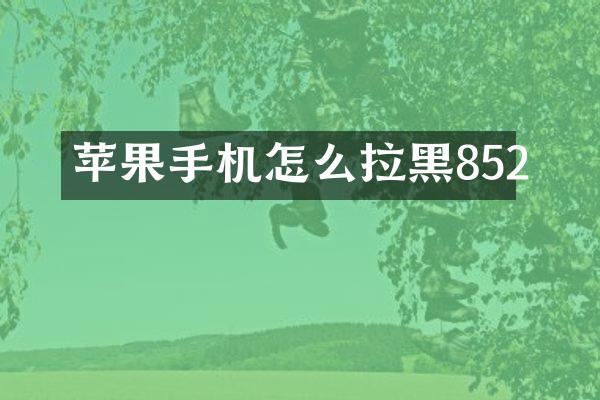 苹果手机怎么拉黑852