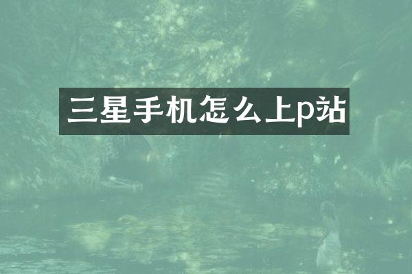 三星手机怎么上p站
