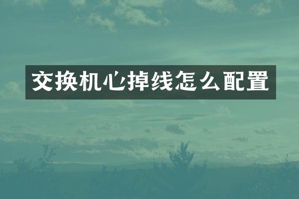 交换机心掉线怎么配置