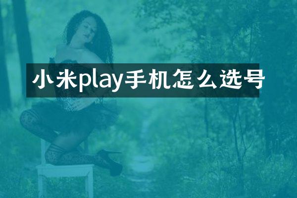 小米play手机怎么选号