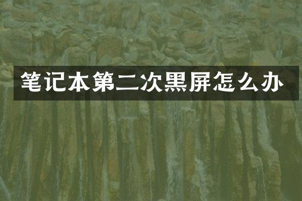 笔记本第二次黑屏怎么办