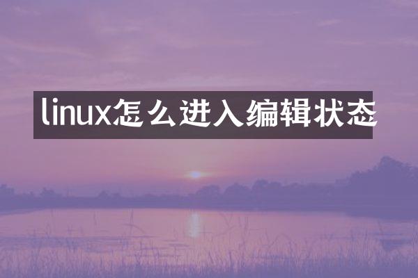 linux怎么进入编辑状态