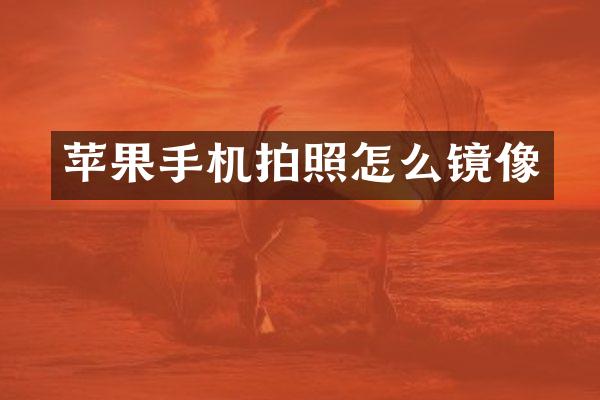 苹果手机拍照怎么镜像