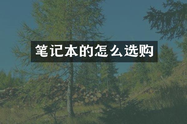 笔记本的怎么选购