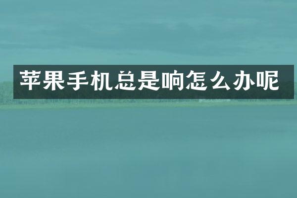苹果手机总是响怎么办呢