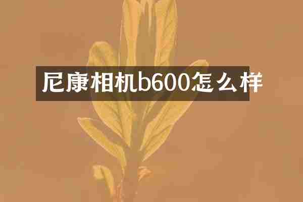 尼康相机b600怎么样