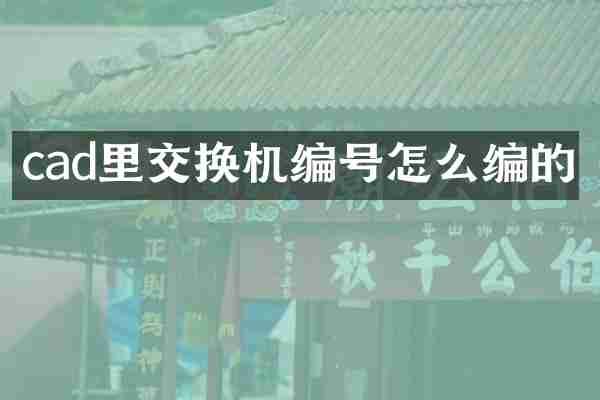 cad里交换机编号怎么编的