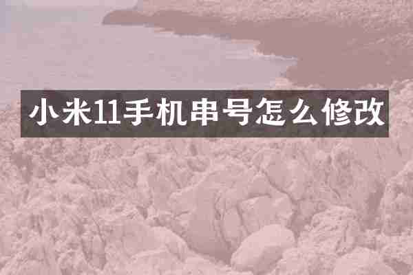 小米11手机串号怎么修改