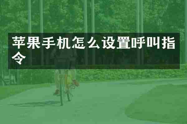 苹果手机怎么设置呼叫指令