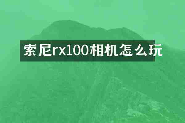 rx100相机怎么玩