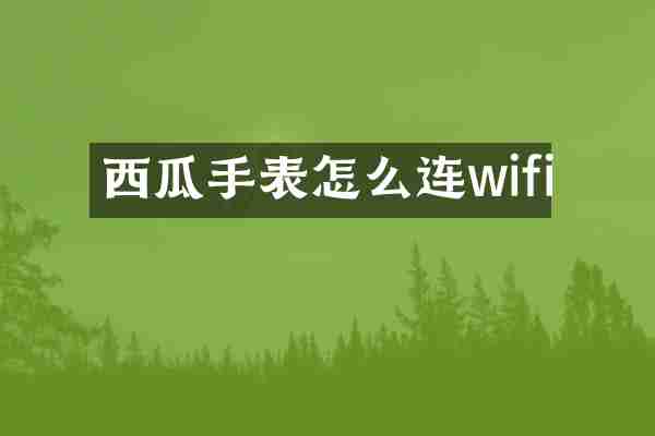 西瓜手表怎么连wifi