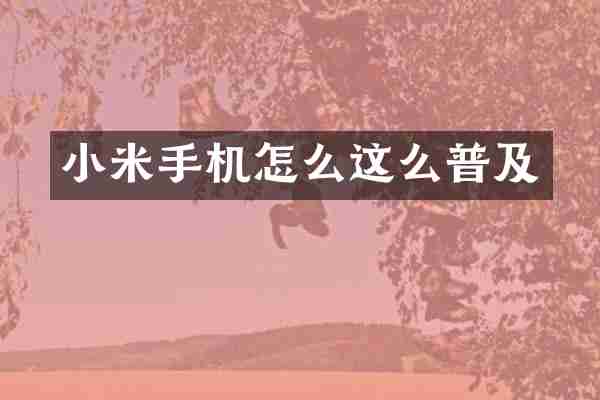 小米手机怎么这么普及