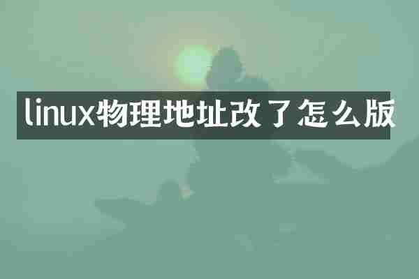linux物理地址改了怎么版