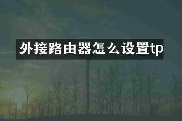 外接路由器怎么设置tp