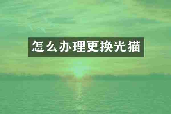 怎么办理更换光猫