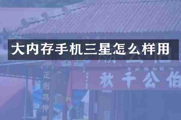大内存手机三星怎么样用