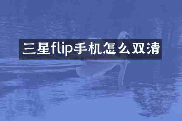 三星flip手机怎么双清