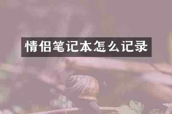 情侣笔记本怎么记录