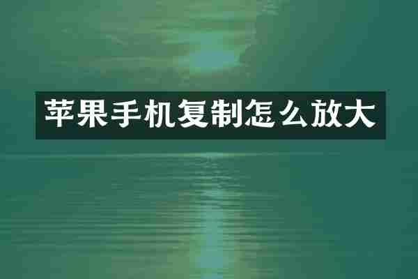苹果手机复制怎么放大
