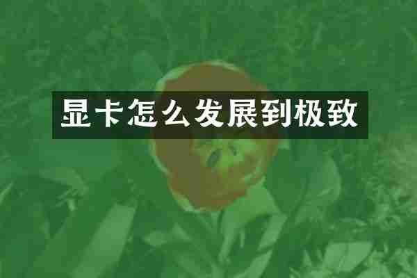 显卡怎么发展到极致