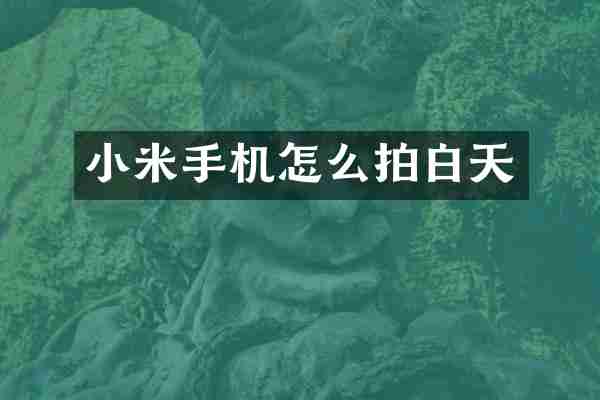小米手机怎么拍白天