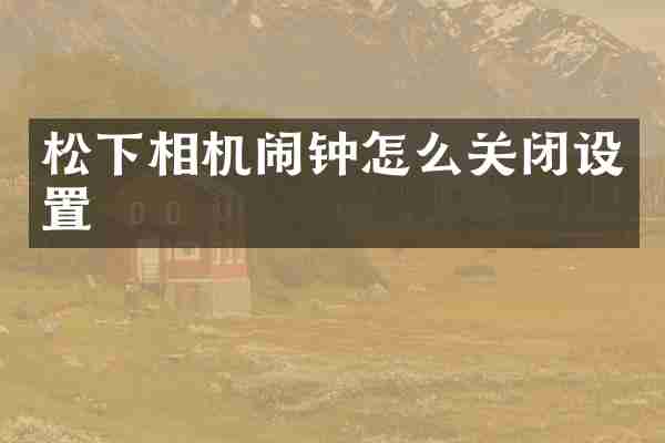 相机闹钟怎么关闭设置