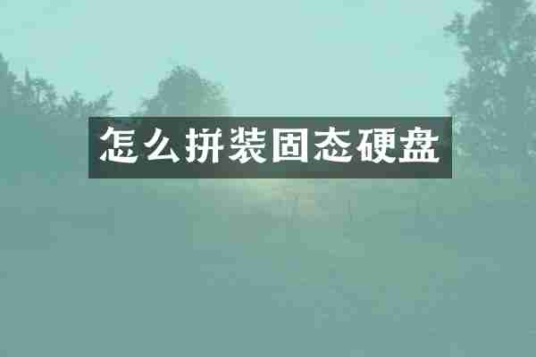 怎么拼装固态硬盘