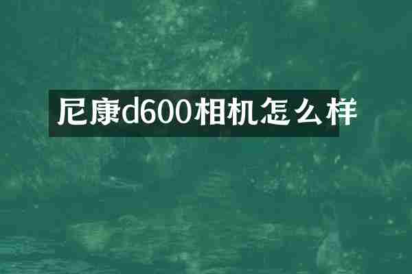 尼康d600相机怎么样