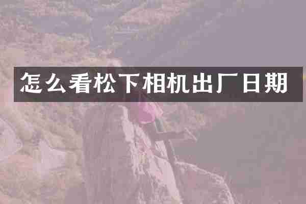 怎么看相机出厂日期