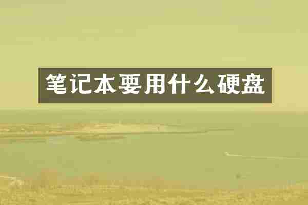 笔记本要用什么硬盘