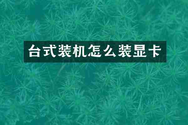 台式装机怎么装显卡