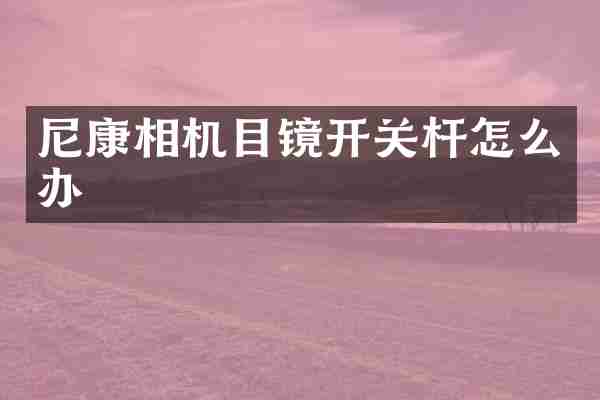 尼康相机目镜开关杆怎么办