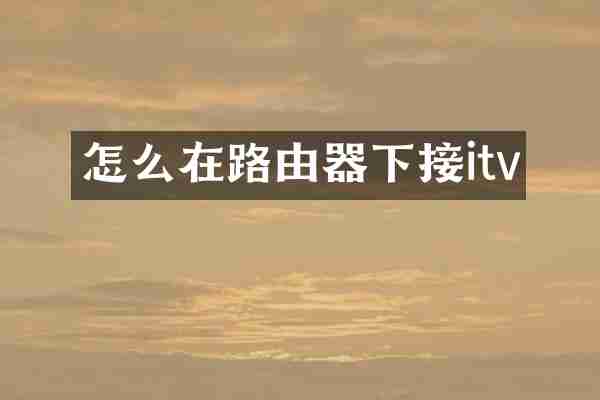 怎么在路由器下接itv