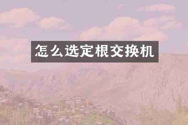 怎么选定根交换机