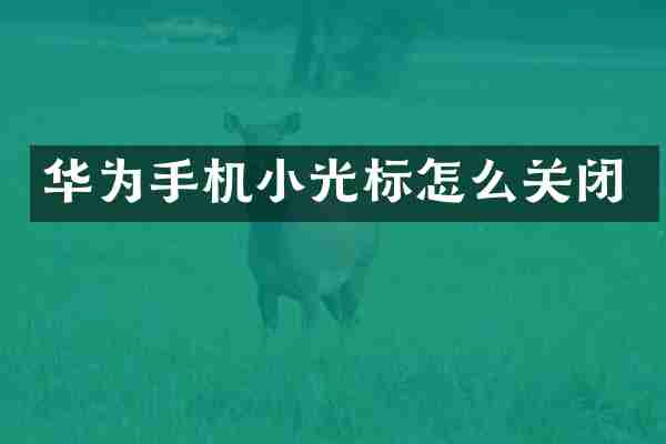 华为手机小光标怎么关闭