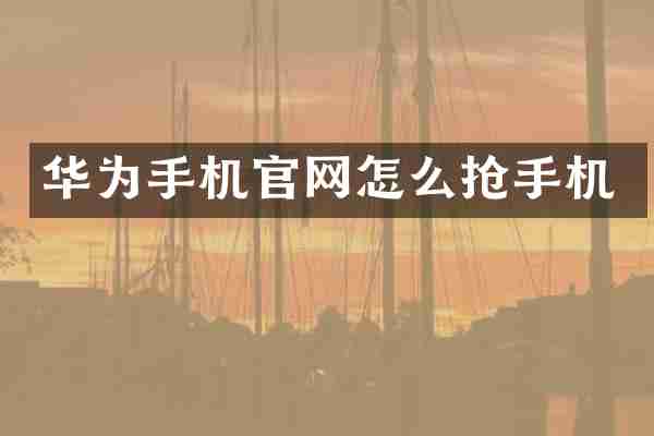 华为手机官网怎么抢手机