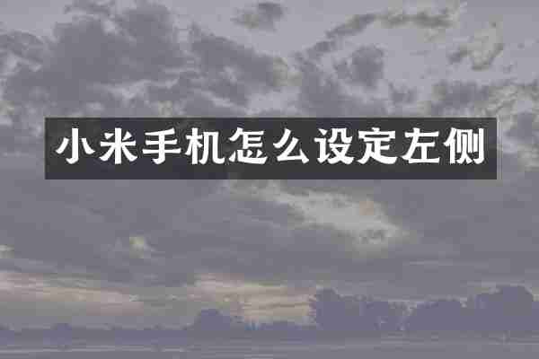 小米手机怎么设定左侧