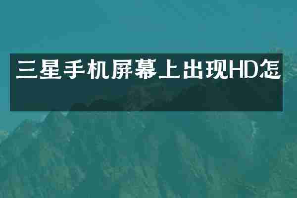 三星手机屏幕上出现HD怎么