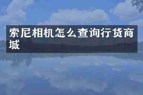 相机怎么查询行货商城