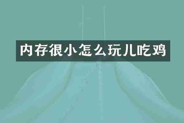 内存很小怎么玩儿吃鸡