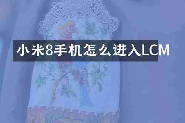 小米8手机怎么进入LCM