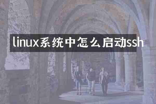 linux系统中怎么启动ssh