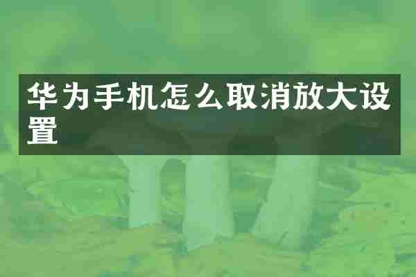 华为手机怎么取消放大设置