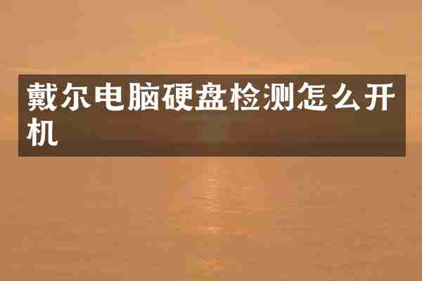戴尔电脑硬盘检测怎么开机