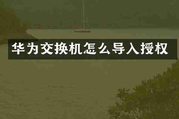 华为交换机怎么导入授权