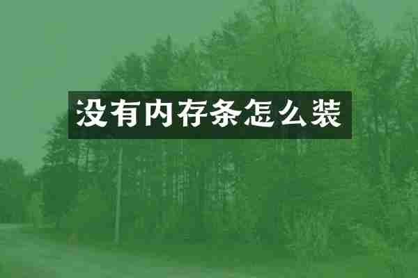 没有内存条怎么装